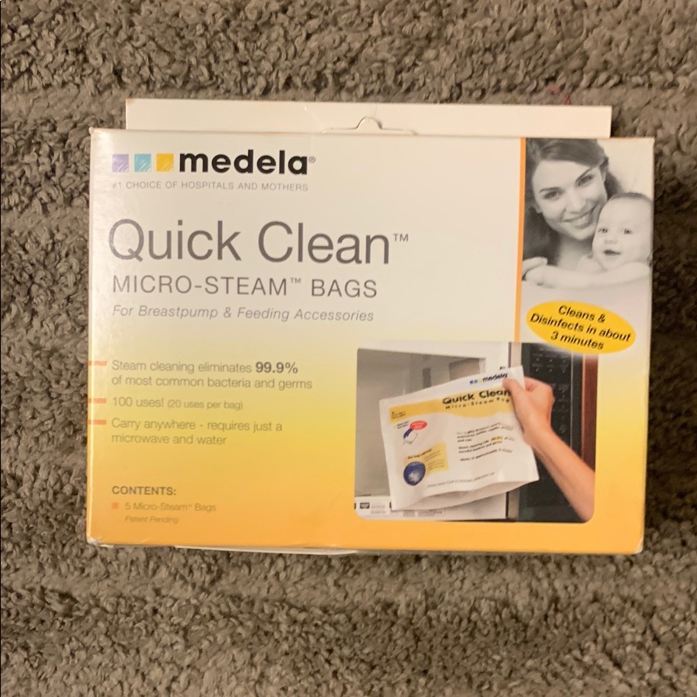Medela Quick Clean Micro-Steam Bags- 5 count NWT